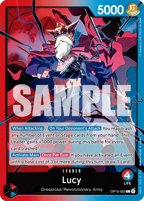 Red Blue Lucy leader card