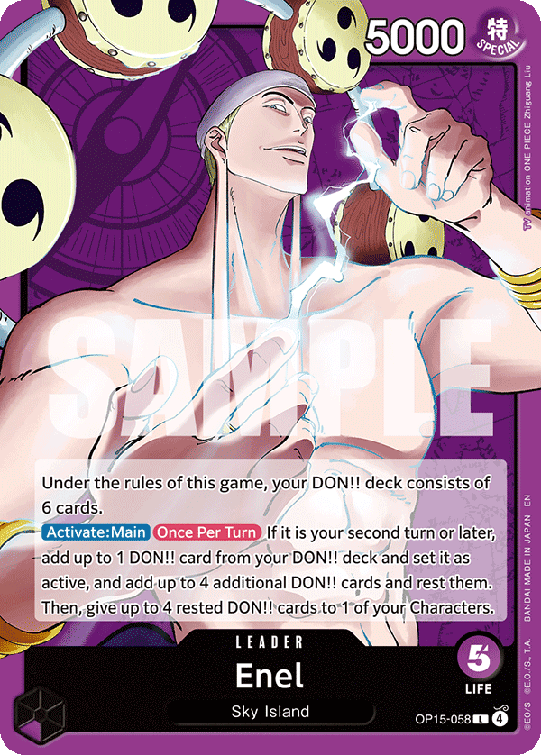 Purple Enel leader card