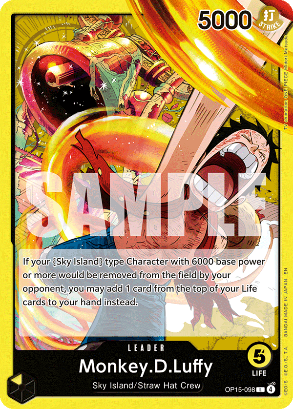 Sky Island Luffy leader card